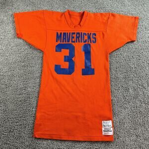 VINTAGE Sand Knit Football Jersey Boys Large Mavericks Local Youth Team 80s